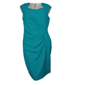 Calvin Klein ruched cap sleeve dress
